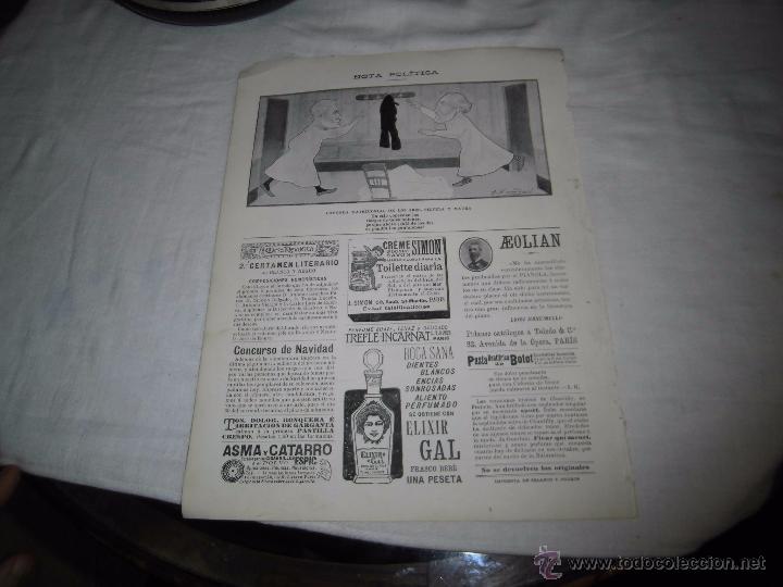 Colecionismo de Revistas e Jornais: NOTA POLITICA.COYUNDA MATRIMONIAL DE LOS SRS SILVELA Y MAURA HOJA DE REVISTA BLANCO Y NEGRO 1902