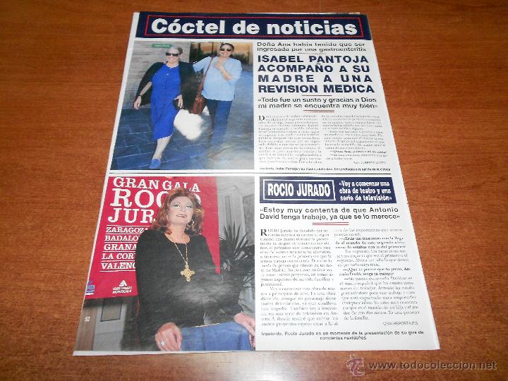 Coleccionismo de Revistas y Peri&oacute;dicos: RECORTE DE PRENSA 1998: ROC&Iacute;O JURADO, ISABEL PANTOJA