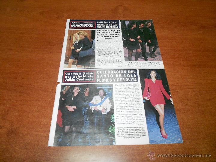 Coleccionismo de revistas y peri&oacute;dicos: RECORTE DE PRENSA 1994: CARMEN ORDO&Ntilde;EZ EN EL SANTO DE LOLA FLORES