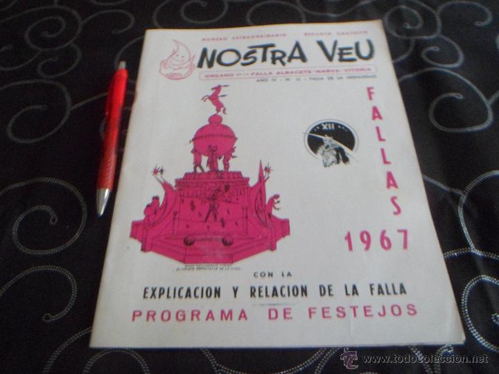 Coleccionismo de Revistas y Peri&oacute;dicos: Fallas Valencia: llibret de la falla Albacete, Marv&aacute; y Vitoria 1967 - CERVEZAS ORO Y NORTE - VESPA