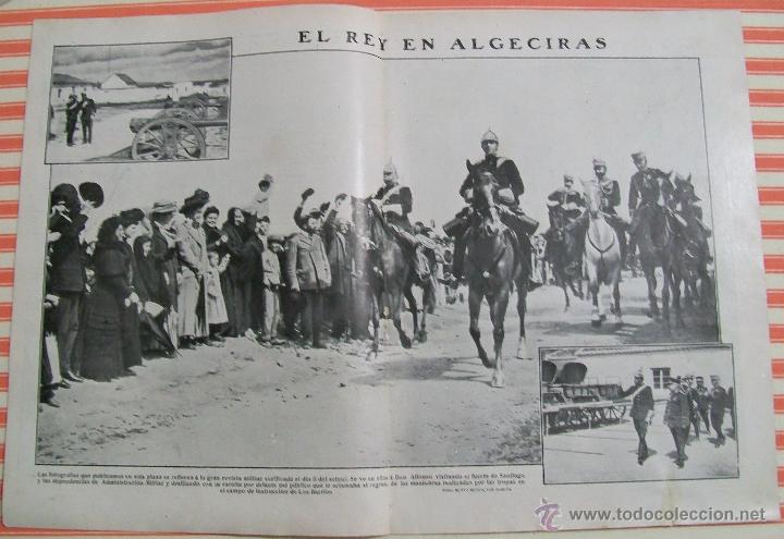 Coleccionismo de Revistas y Peri&oacute;dicos: ALFONSO XIII EN ALGECIRAS DOBLE P&Aacute;GINA POSTER NUEVO MUNDO 1909