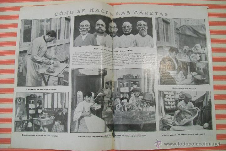 Sammeln von Zeitschriften und Zeitungen: FABRICACI&Oacute;N ARTESANAL DE CARETAS DOBLE P&Aacute;GINA HOJA REVISTA NUEVO MUNDO 1909
