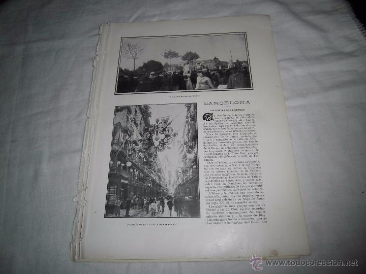 Coleccionismo de revistas y peri&oacute;dicos: BARCELONA LAS FIESTAS DE LA MERCED HOJA DE REVISTA BLANCO Y NEGRO 1902