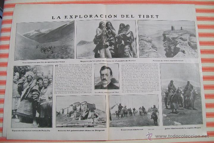 Sammeln von Zeitschriften und Zeitungen: DOBLE P&Aacute;GINA LA EXPLORACI&Oacute;N DEL TIBET REVISTA NUEVO MUNDO 1909