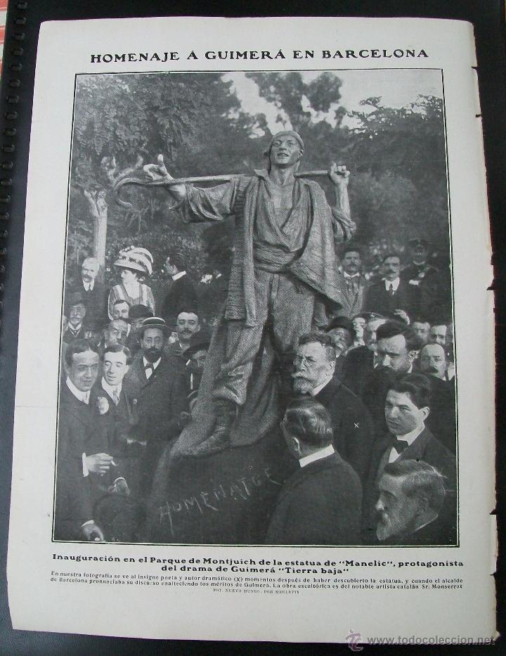 Collezionismo di Riviste e Giornali: BARCELONA HOMENAJE A GUIMER&Aacute; HOJA REVISTA NUEVO MUNDO 1909