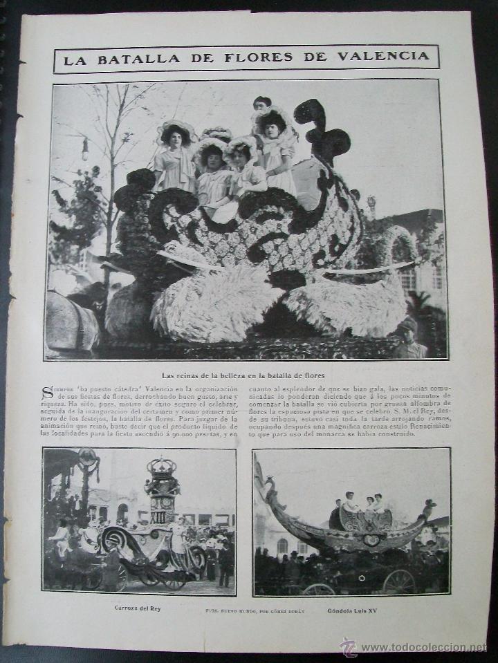 Collezionismo di Riviste e Giornali: LA BATALLA DE FLORES DE VALENCIA HOJA REVISTA NUEVO MUNDO 1909