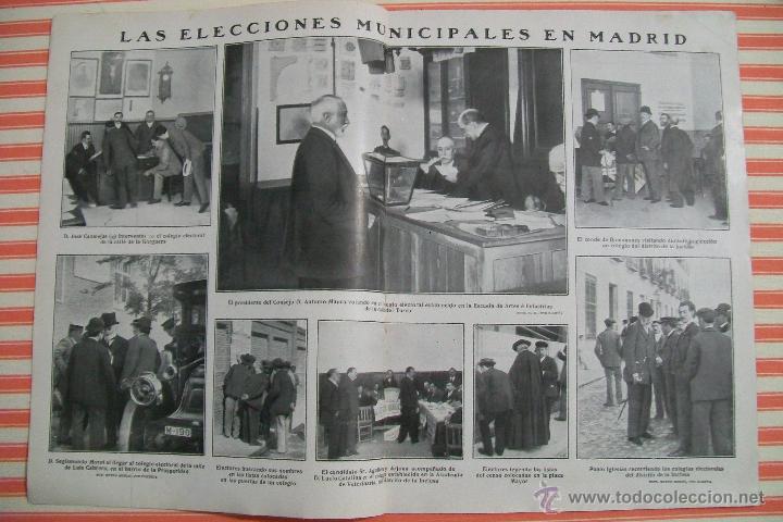 Collezionismo di Riviste e Giornali: LAS ELECCIONES MUNICIPALES EN MADRID PABLO IGLESIAS, MAURA... DOBLE P&Aacute;GINA REVISTA NUEVO MUNDO 1909