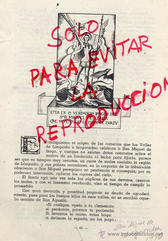 Coleccionismo de Revistas y Peri&oacute;dicos: SAN MIGUEL DE IZAGA Y EL VALLE DE L&Oacute;NGIDA A IZAGA 1940, 6 HOJAS REVISTA