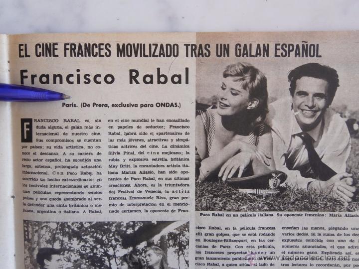 Coleccionismo de revistas y peri&oacute;dicos: reportaje - francisco rabal - el cine frances movilizado tras un galan espa&ntilde;ol
