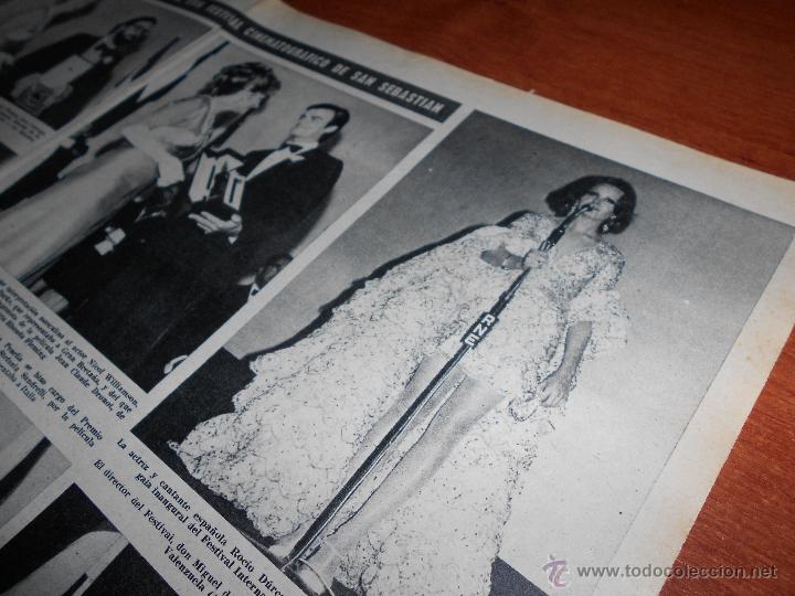 Coleccionismo de Revistas y Peri&oacute;dicos: RECORTE DE PRENSA 1969: ROCIO DURCAL PRESENTADORA DEL XVII FESTIVAL DE CINE DE SAN SEBASTI&Aacute;N