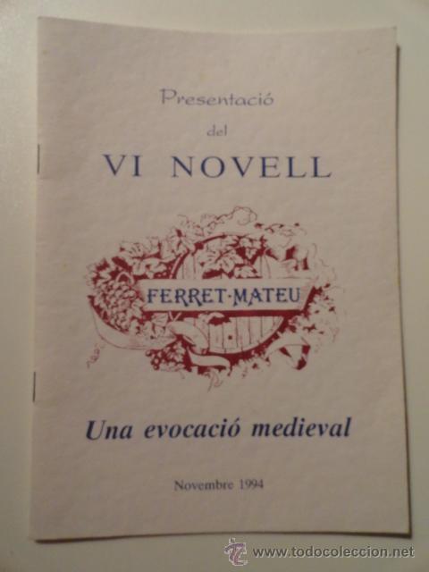 Coleccionismo de revistas y peri&oacute;dicos: FOLLETO PRESENTACIO DEL VI NOVELL FERRET-MATEU, UNA EVOCACIO MEDIEVAL