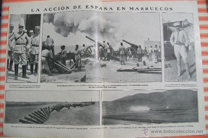 Coleccionismo de Revistas y Peri&oacute;dicos: DOBLE P&Aacute;GINA LA ACCI&Oacute;N DE ESPA&Ntilde;A EN MARRUECOS Y SEMANA TR&Aacute;GICA BARCELONA 1909