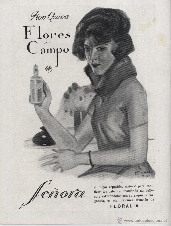 Coleccionismo de Revistas y Peri&oacute;dicos: Publicidad ron quina Flores del Campo / dibujo de Penagos- 1921