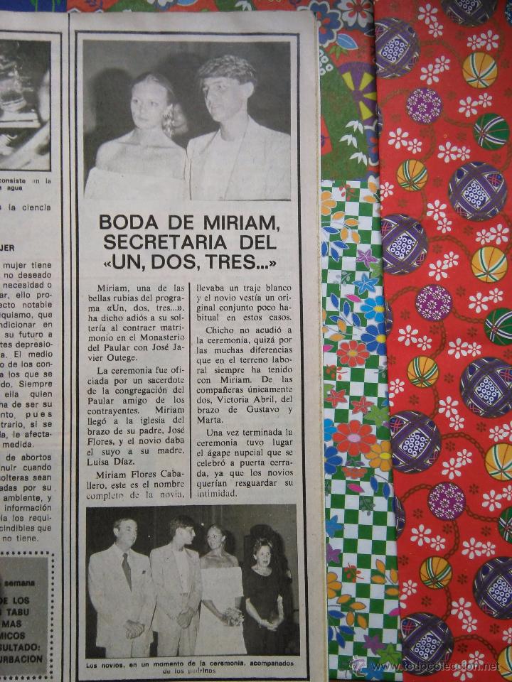Collezionismo di Riviste e Giornali: recorte boda marian flores un dos tres 1 2 3 miriam