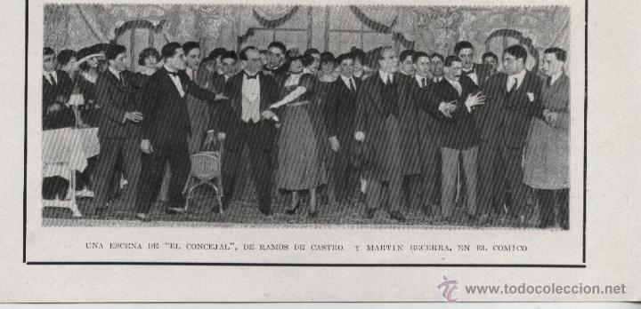 Coleccionismo de Revistas y Peri&oacute;dicos: * TEATRO * escena de El Concejal de Ramos de Castro y Mart&iacute;n Becerra - 1921