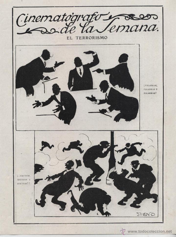 Coleccionismo de revistas y peri&oacute;dicos: El terrorismo/ p&aacute;gina de humor por Sileno - 1921