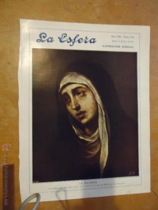 Colecionismo de Revistas e Jornais: ORIGINAL A&Ntilde;OS 20 - IMAGEN DE LA VIRGEN DOLORAS EN MARZO DE 1921 LA ESFERA