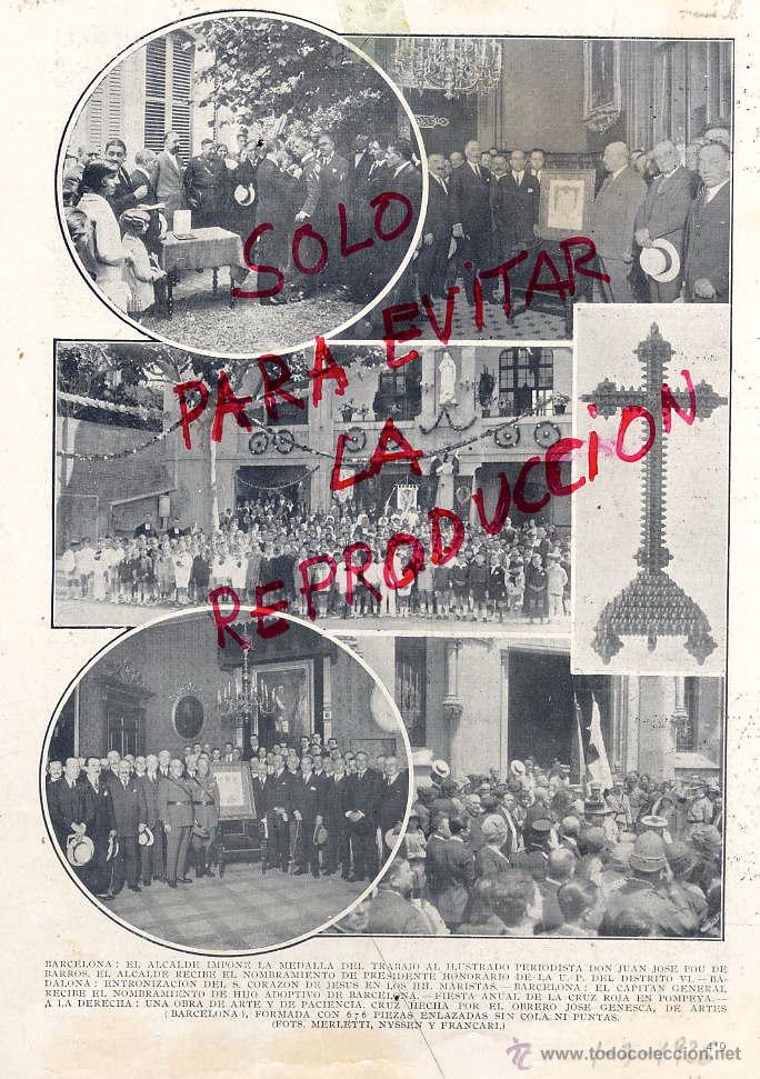 Coleccionismo de revistas y peri&oacute;dicos: BARCELONA 1926 ALCALDE MEDALLA PERIODISTA CRUZ DE POMPEYA HOJA REVISTA