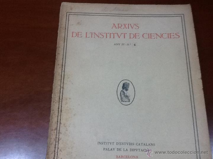 Sammeln von Zeitschriften und Zeitungen: Arxivs de l'institvt de ciencies any IV n&uacute;mero 4 de 1929