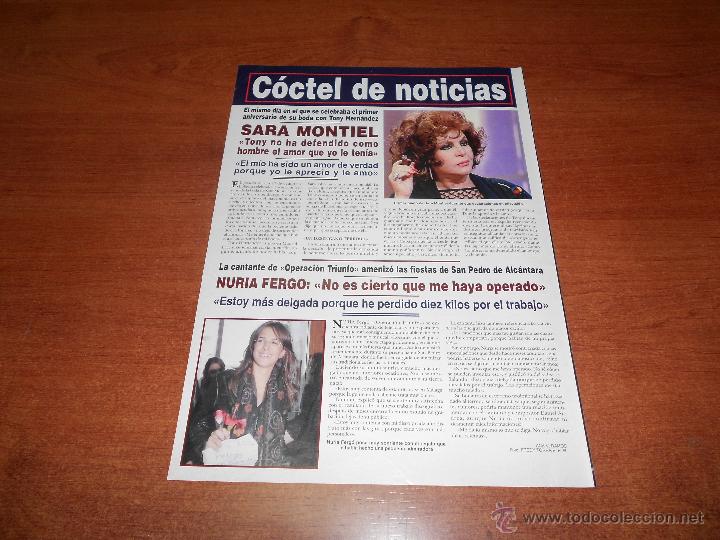Coleccionismo de revistas y peri&oacute;dicos: RECORTE DE PRENSA A&Ntilde;O 2003: SARA MONTIEL