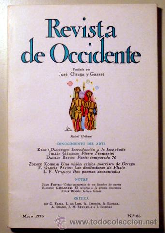 Sammeln von Zeitschriften und Zeitungen: (Revista) - REVISTA DE OCCIDENTE. A&ntilde;o V. 2&ordf; &eacute;poca. N&ordm; 55. Mayo 1970. Conocimiento del arte