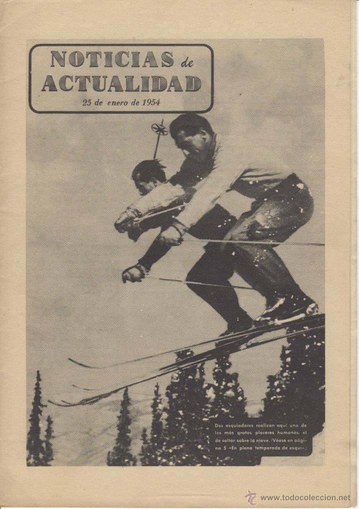 Coleccionismo de revistas y peri&oacute;dicos: revista noticias de actualidad 25 de enero de 1954 - esquiadores - esqui