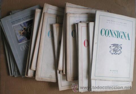 Coleccionismo de revistas y peri&oacute;dicos: CONSIGNA. Revista pedag&oacute;gica de la Secci&oacute;n Femenina de F.E.T. y DE LAS J.O.N.S. 26 n&uacute;meros 1949-1953