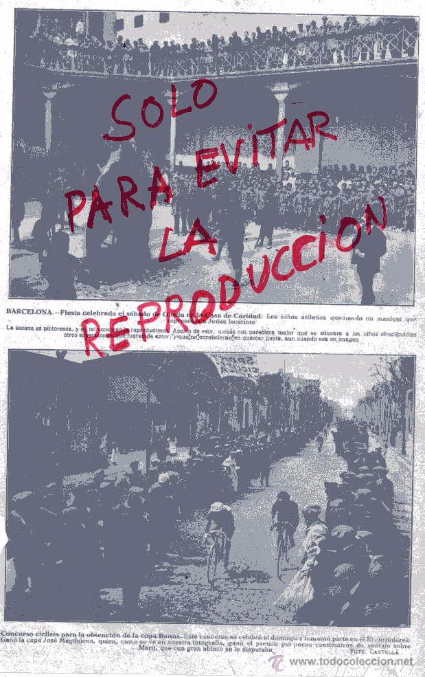 Coleccionismo de revistas y peri&oacute;dicos: BARCELONA 1914  CASA DE CARIDAD - CICLISMO COPA BANUS HOJA REVISTA