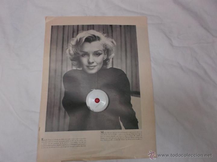 Coleccionismo de revistas y peri&oacute;dicos: foto de marilyn monroe procedente de una revista 26x22