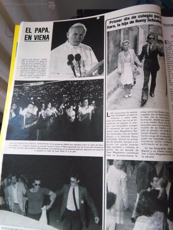 Coleccionismo de Revistas y Peri&oacute;dicos: recorte sara hija de romy schneider papa juan pablo ii 2