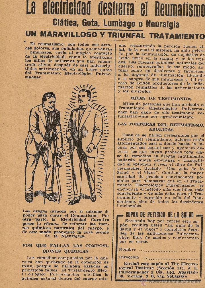 Collectionnisme de Revues et Journaux: Publicidad tratamiento contra la ci&aacute;tica, gota... The Electrological Pulvermacher - 1921