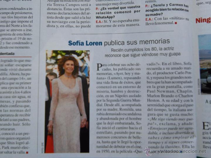 Coleccionismo de Revistas y Peri&oacute;dicos: recorte sofia loren sophia