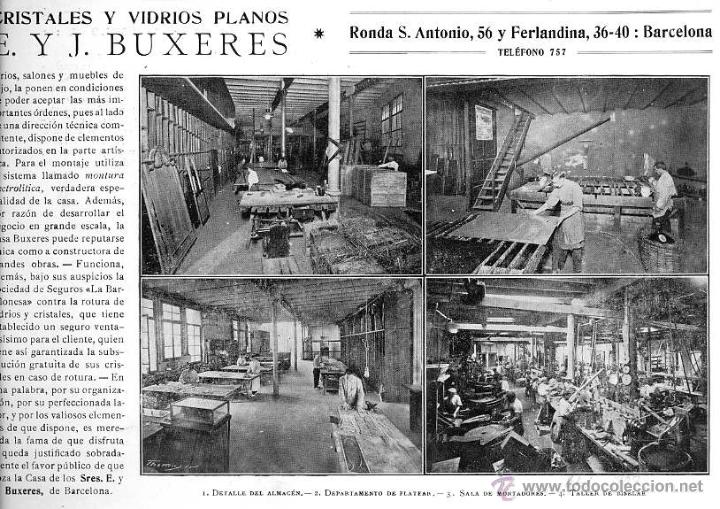 Collectionnisme de Revues et Journaux: BARCELONA 1907 E Y J BUXERES CRISTALES HOJA LIBRO