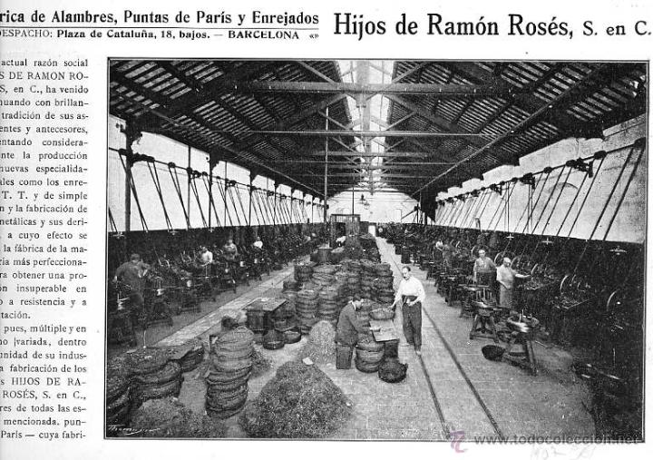 Collection Magazines and Newspapers: BARCELONA 1907 HIJOS DE RAMON ROSES, ALAMBRES ENREJADOS HOJA LIBRO
