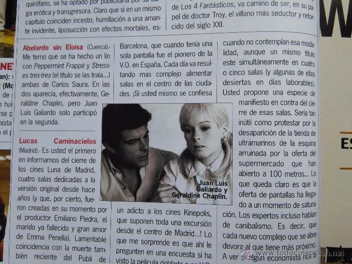 Coleccionismo de revistas y peri&oacute;dicos: RECORTE GERALDINE CHAPLIN JUAN LUIS GALIARDO