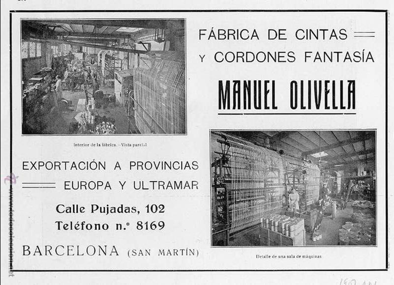 Collectionnisme de Revues et Journaux: BARCELONA 1907 MANUEL OLIVELLA FABRICA DE CINTAS Y CORDONES HOJA LIBRO