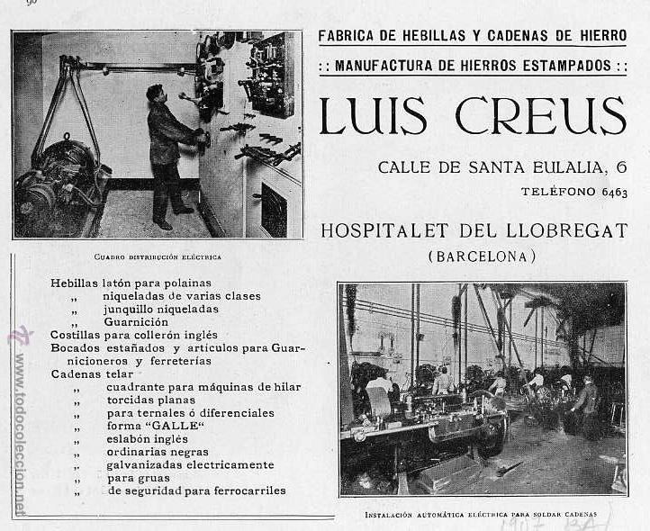 Collection Magazines and Newspapers: BARCELONA 1907 LUIS CREUS FABRICA DE HEBILLAS HOJA LIBRO