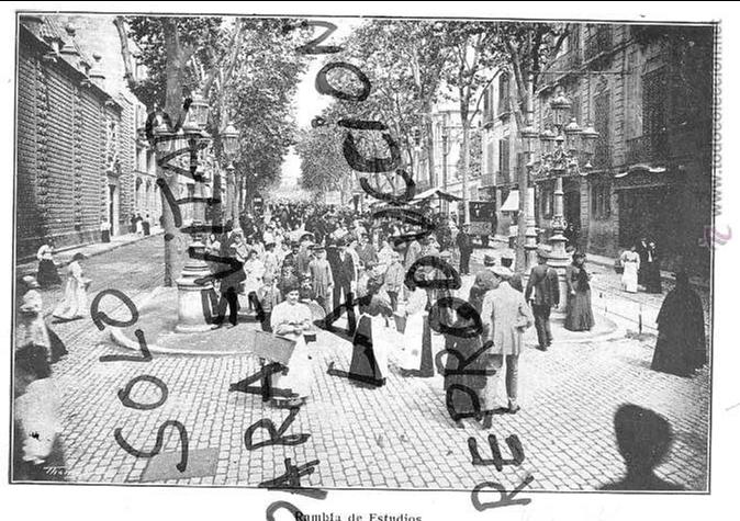 Collezionismo di Riviste e Giornali: BARCELONA 1907 RAMBLA DE LOS ESTUDIOS  HOJA LIBRO
