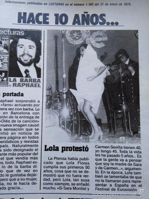 Coleccionismo de revistas y peri&oacute;dicos: RECORTE lola flores