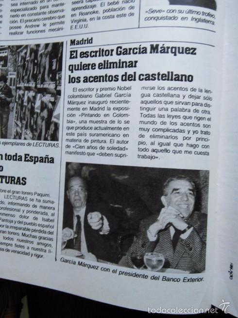 Coleccionismo de revistas y peri&oacute;dicos: recorte gabriel garcia marquez