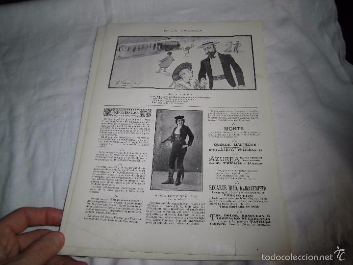 Sammeln von Zeitschriften und Zeitungen: NOTA TRAGICA XAUDARO/MARIA LOPEZ MARTINEZ TIPLE DE LA OBRA MI NI HOJA DE REVISTA BLANCO Y NEGRO 1902