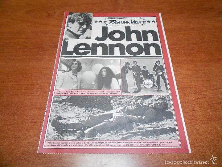 Coleccionismo de Revistas y Peri&oacute;dicos: RECORTE DE PRENSA 1980: JOHN LENNON