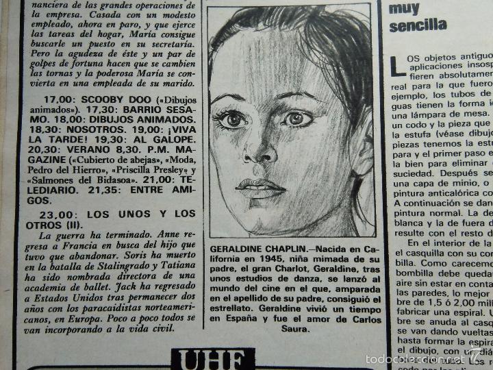 Coleccionismo de revistas y peri&oacute;dicos: recorte GERALDINE CHAPLIN