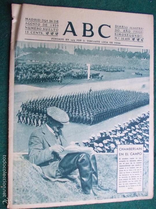 Coleccionismo de Revistas y Peri&oacute;dicos: ABC 26  agosto de  1.939