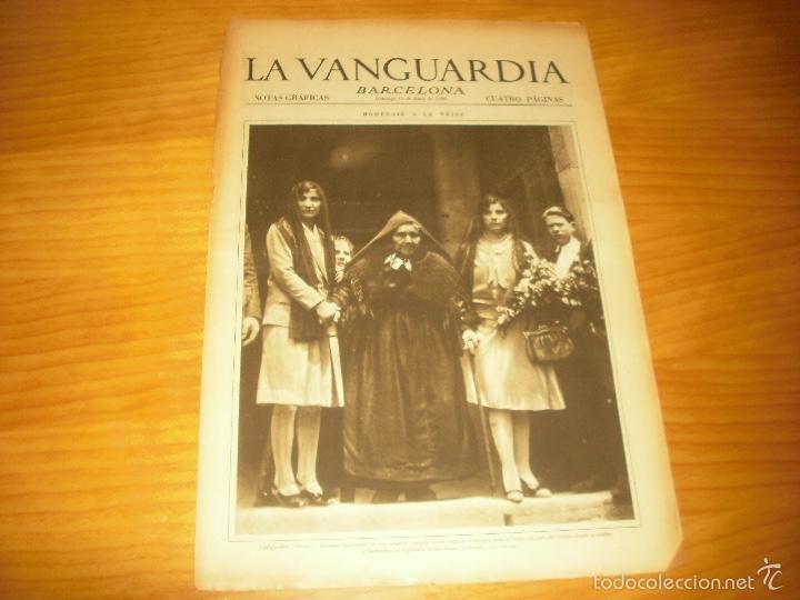 Coleccionismo de Revistas y Peri&oacute;dicos: LA VANGUARDIA. NOTAS GRAFICAS , 15 DE JUNIO 1930, HOMENAJE A LA VEJEZ . 4 PAG