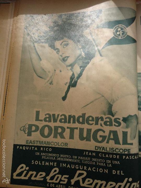 Coleccionismo de Revistas y Peri&oacute;dicos: bby 1958 hoja - cine los remedios  sevilla, lavanderas portugal paquita rico  jean claude pascal