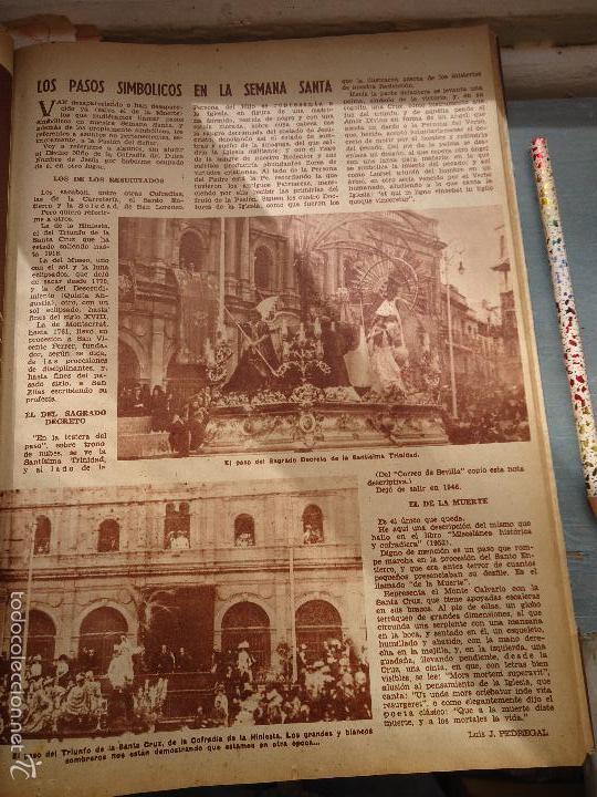Coleccionismo de Revistas y Peri&oacute;dicos: bby 1958 hoja -  semana santa sevilla los pasos  sagrado decreto  trinidad cofradia virgen hiniesta