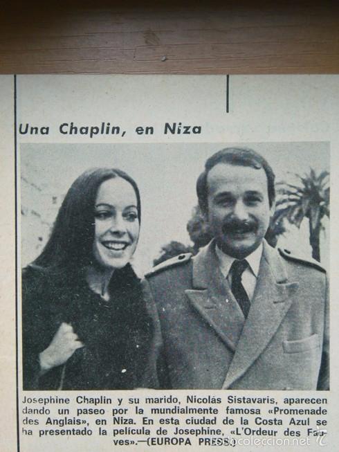 Coleccionismo de Revistas y Peri&oacute;dicos: recorte JOSEPHINE CHAPLIN NICOLAS SISTAVARIS