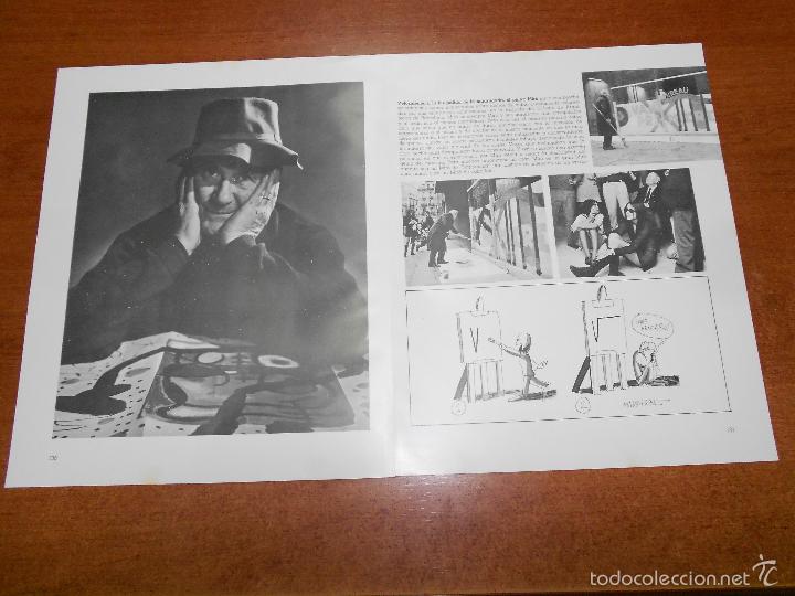 Coleccionismo de Revistas y Peri&oacute;dicos: RECORTE DE PRENSA 1969: JOAN MIR&Oacute; PINTANDO CRISTALERAS COL. OFICIAL ARQUITECTOS BARCELONA Y RETRATO