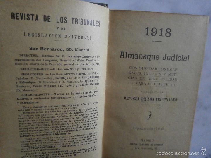 Colecionismo de Revistas e Jornais: almanaque judicial para 1918 - revista de los tribunales - editorial gongora